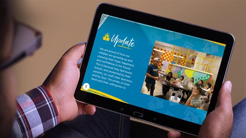 Project update on tablet