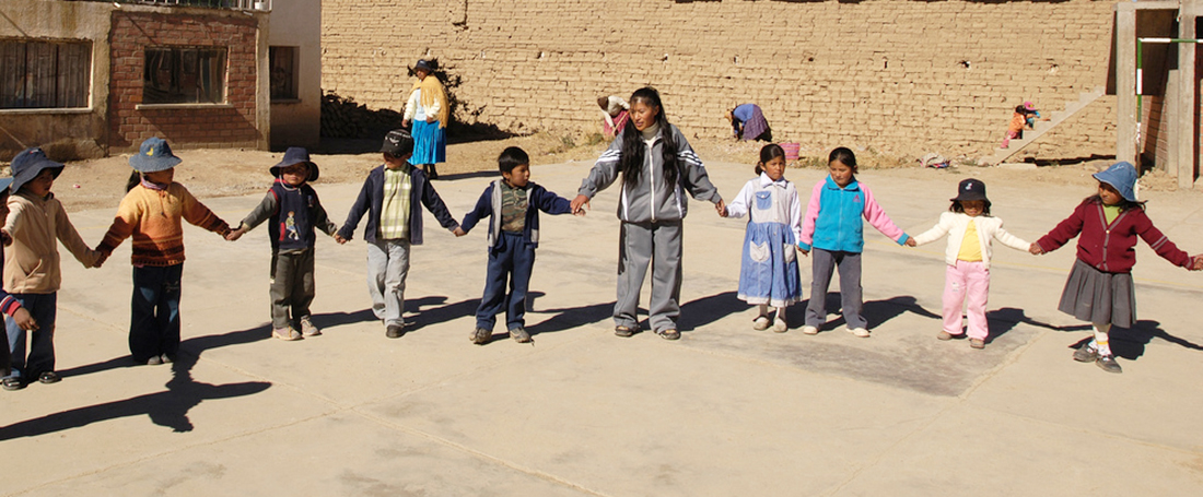 Children playing at the project