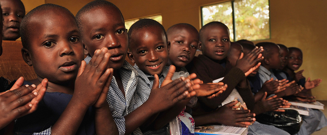 Children in Tanzania clapping