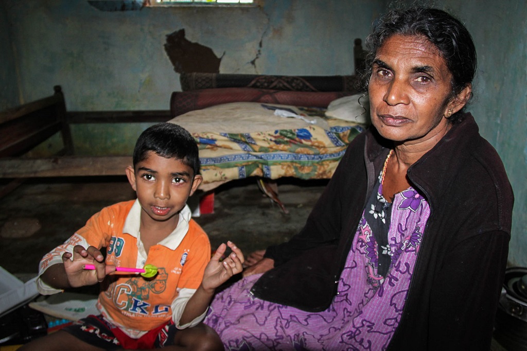 Dharshan with his grandma