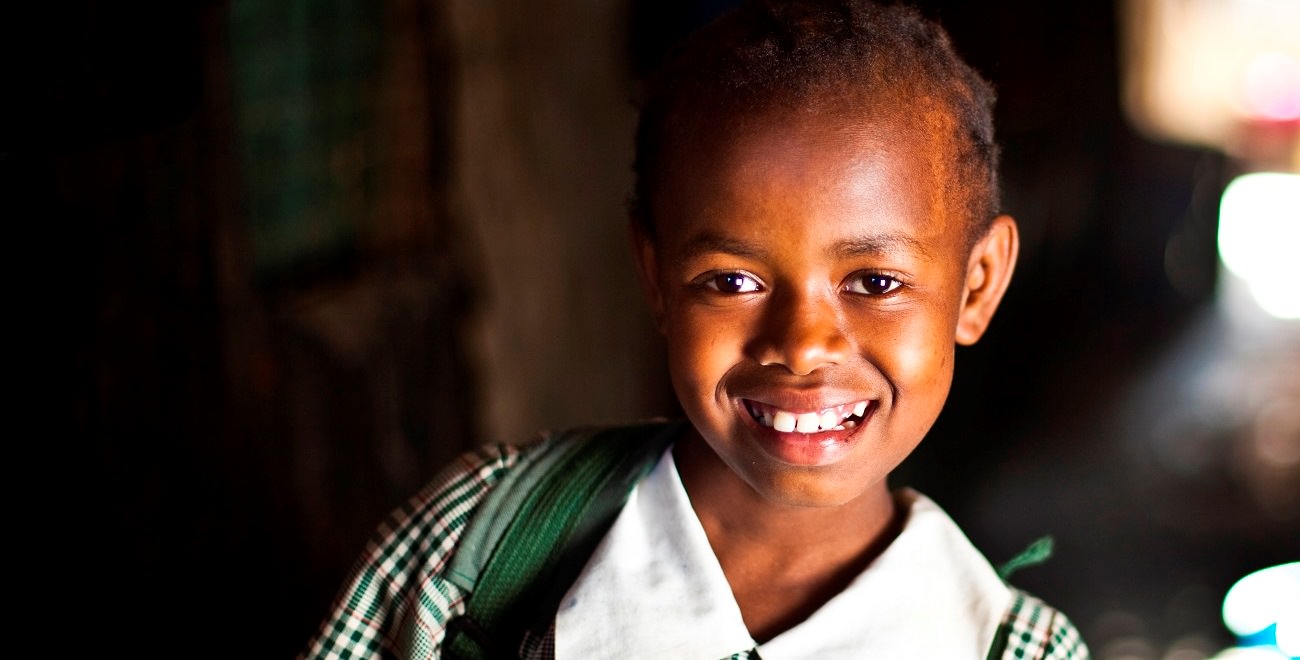 Girl with school uniform in Kenya