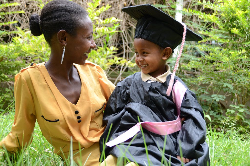 Mesay with her son about to graduate from Compassion's Child Survival Programme