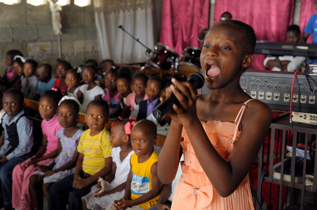 Haitian girl singing