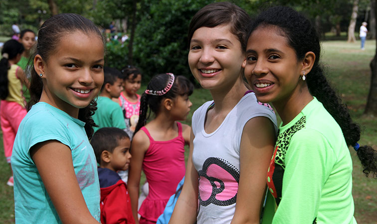 Groups of girls in Colombia