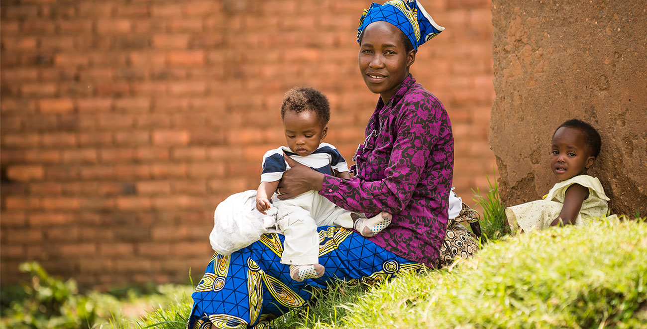 Distributing baby supplies in Rwanda