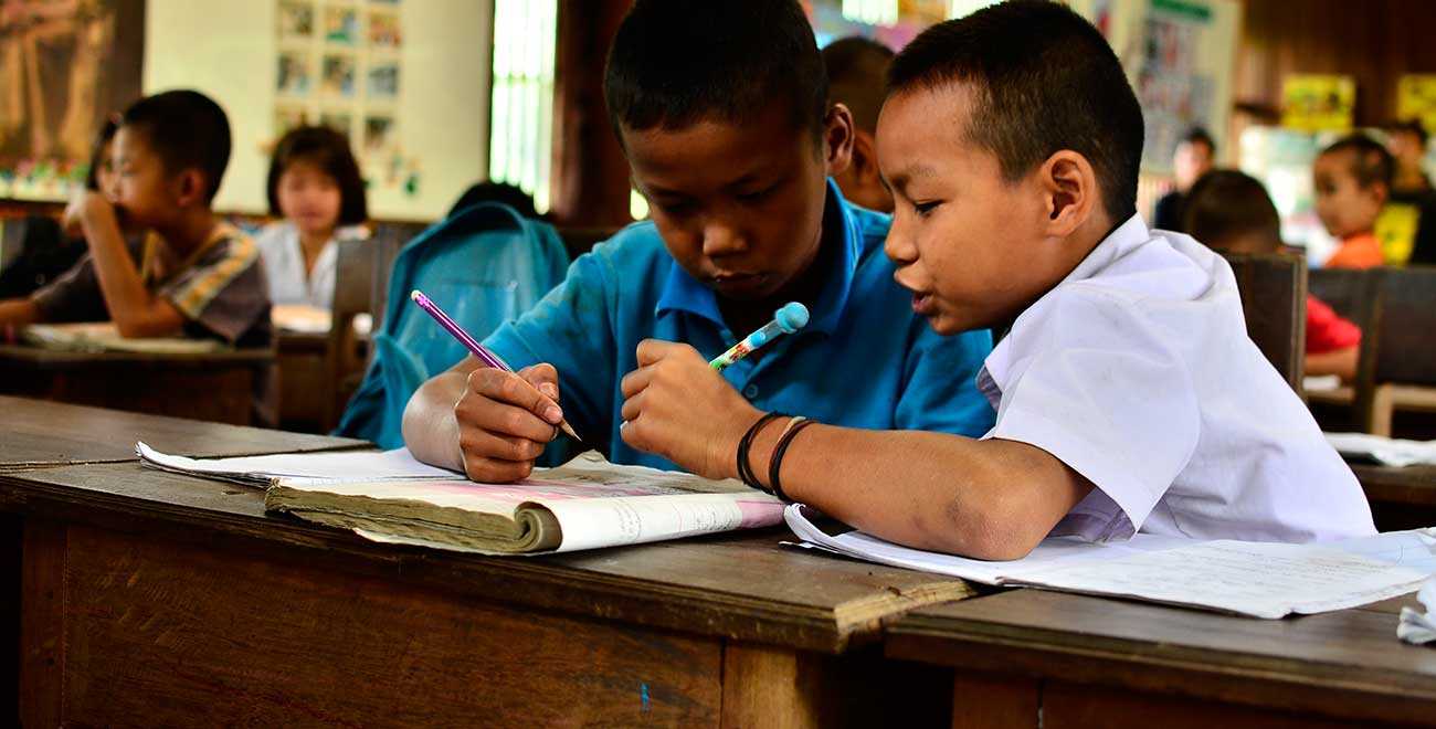 Boys at school in Thailand