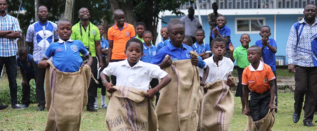 Sack race in Ghana