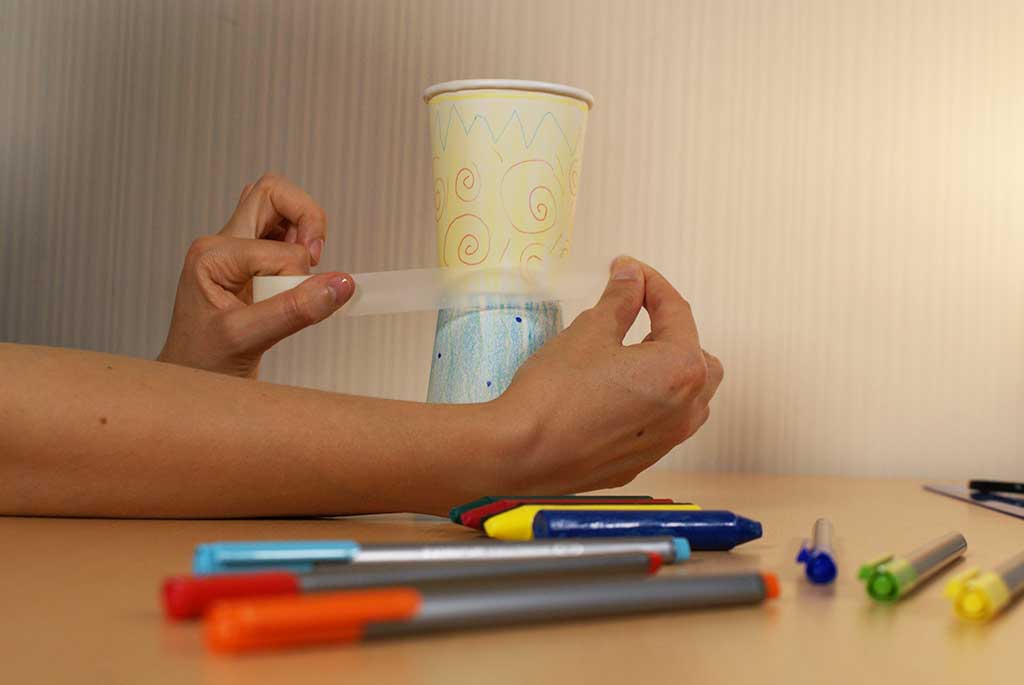 Attaching paper cup