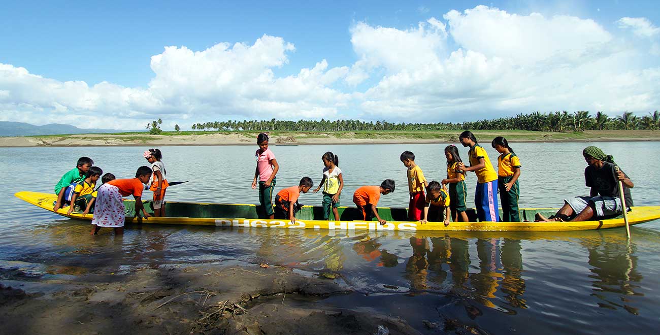 Canoeing to school