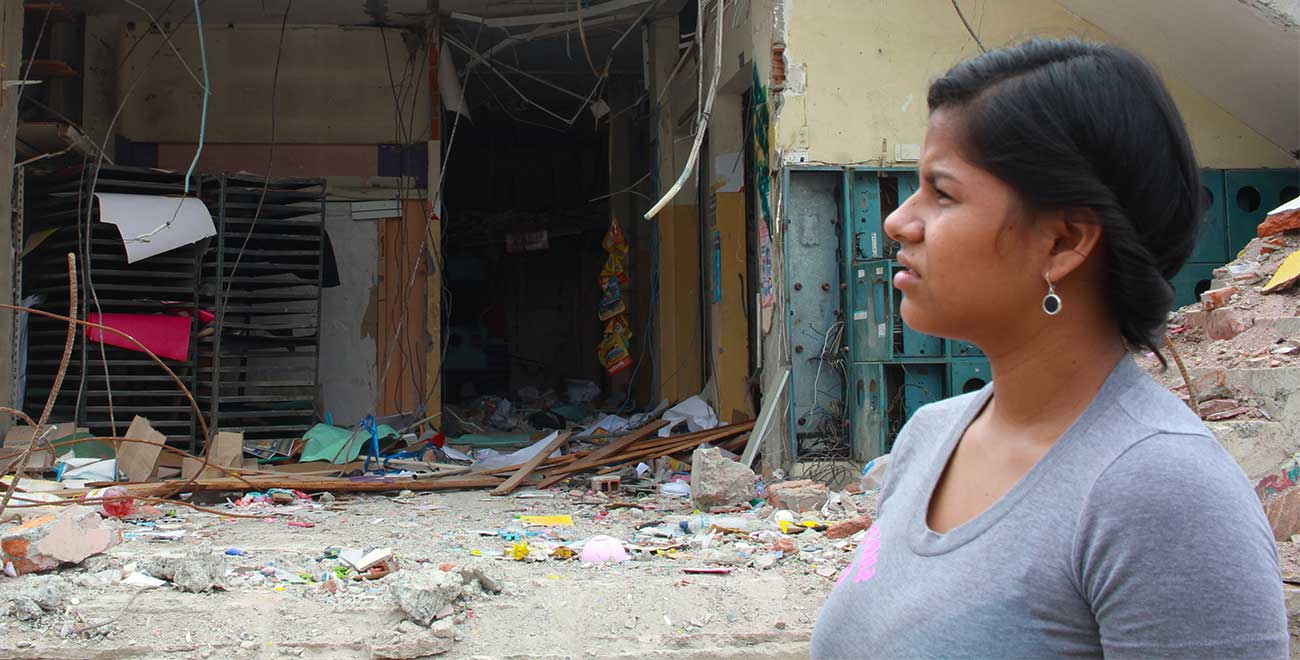 Ecuador earthquake survivor