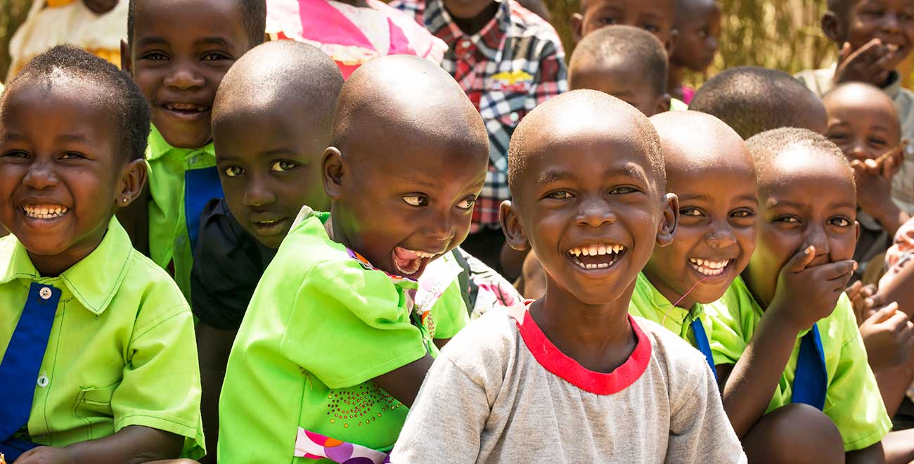 Smiling children in Rwanda