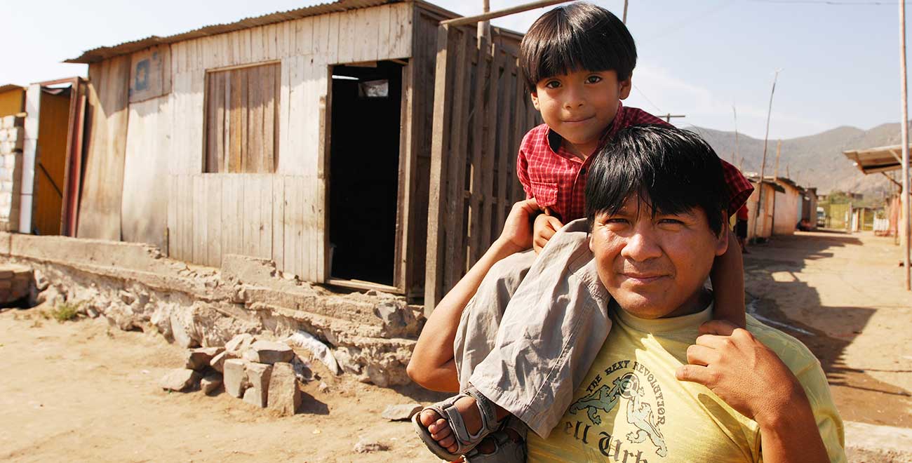 Father and son in Peru