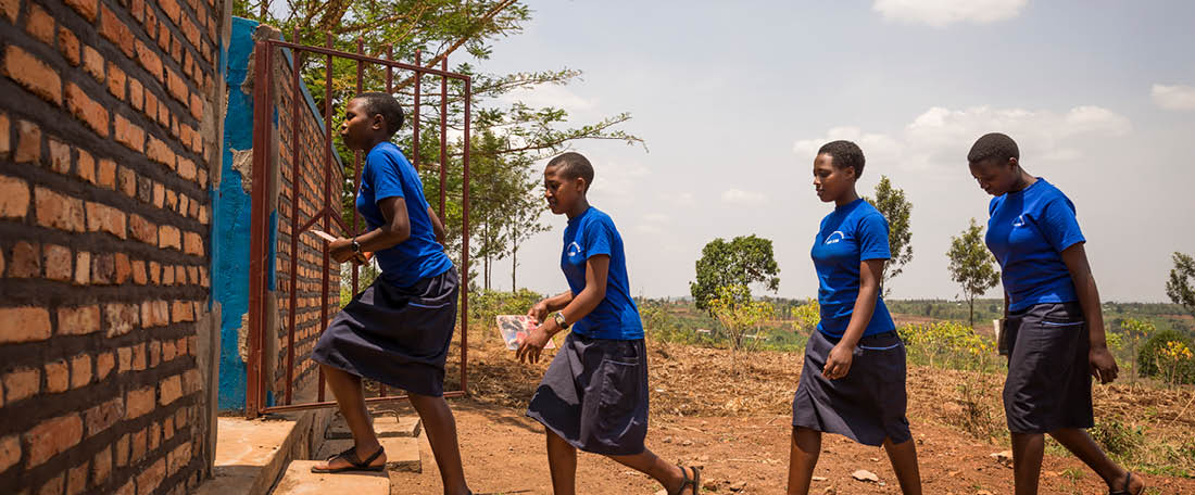 Girls walking in Rwanda