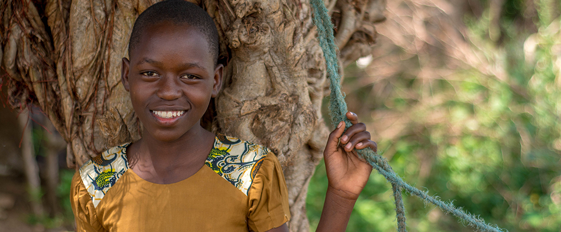 Smiling girl feature